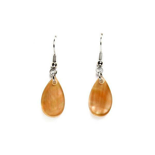 Toffee Shell Variants Flower Fish Hook Earrings | The Jewellery Stop
