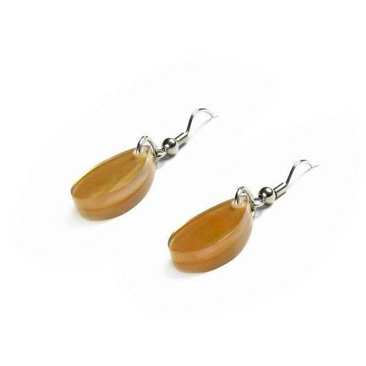 Toffee Shell Variants Flower Fish Hook Earrings | The Jewellery Stop