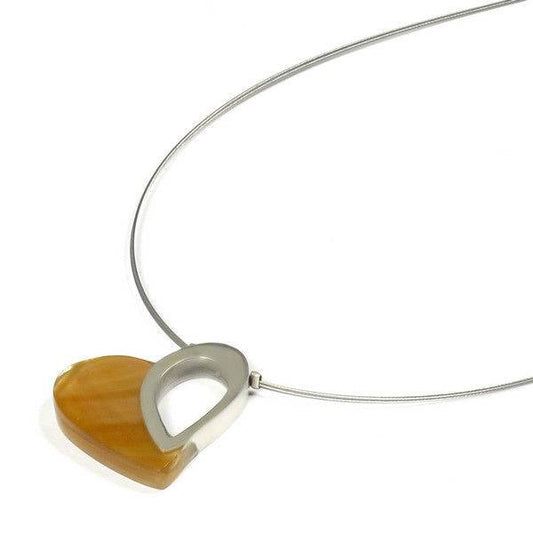 Toffee Shell Variants Heart Loop Pendant | The Jewellery Stop