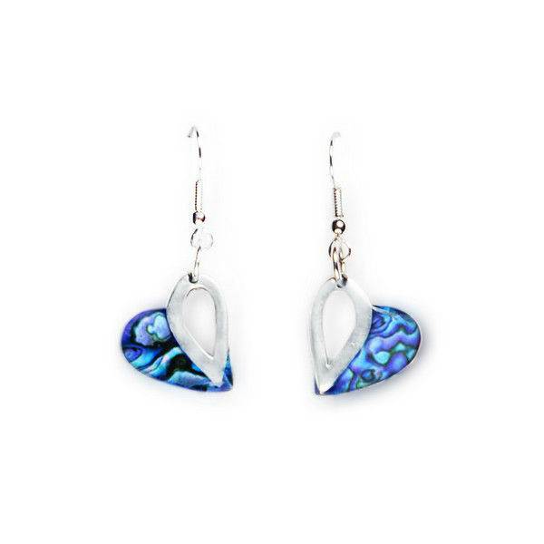 Peacock Shell Variants Heart Loop Fish Hook Earrings | The Jewellery Stop