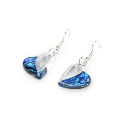 Peacock Shell Variants Heart Loop Fish Hook Earrings | The Jewellery Stop