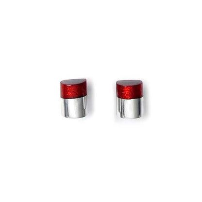Red Bamboo Stud Earrings