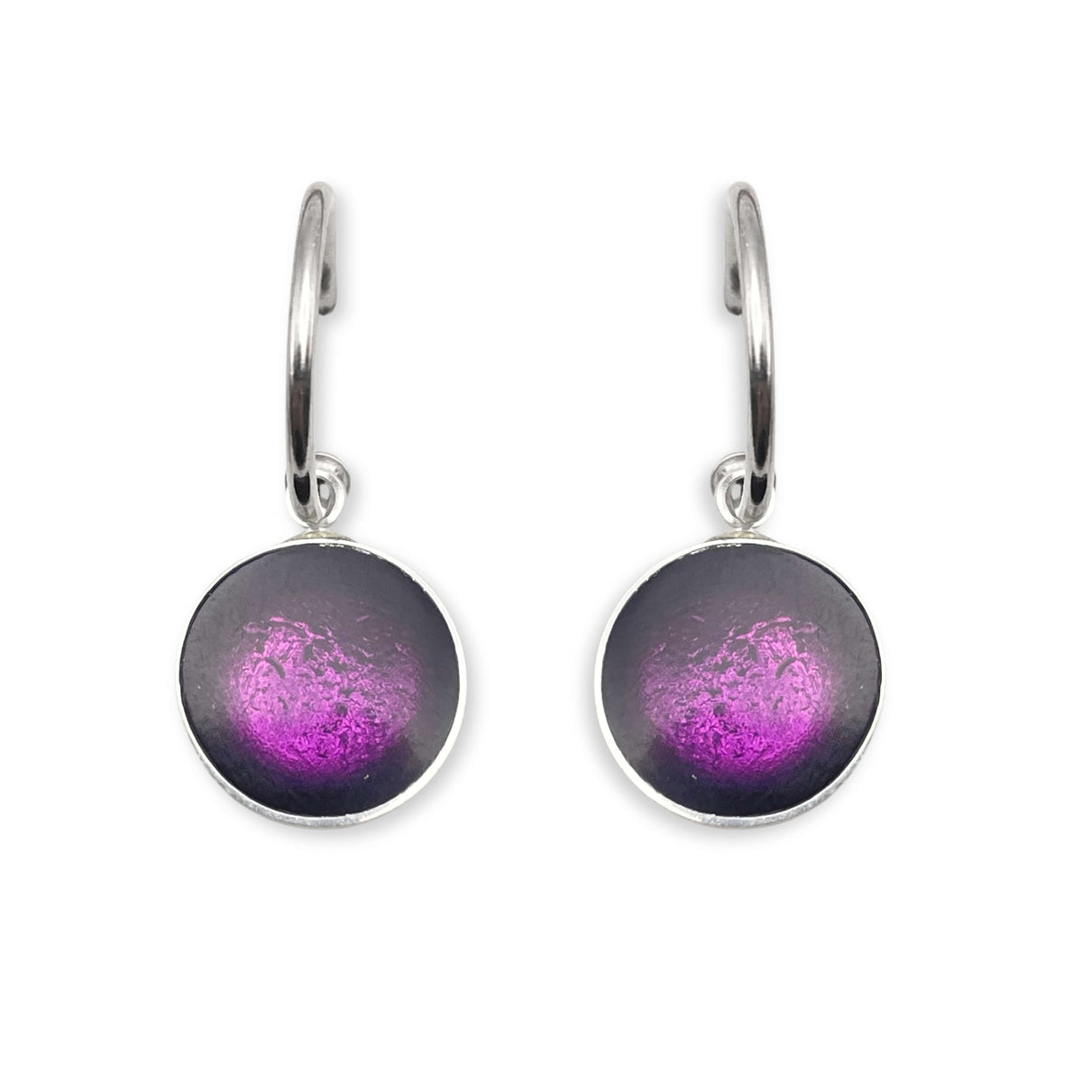 Kingfisher Metal Buttons Creole Earrings