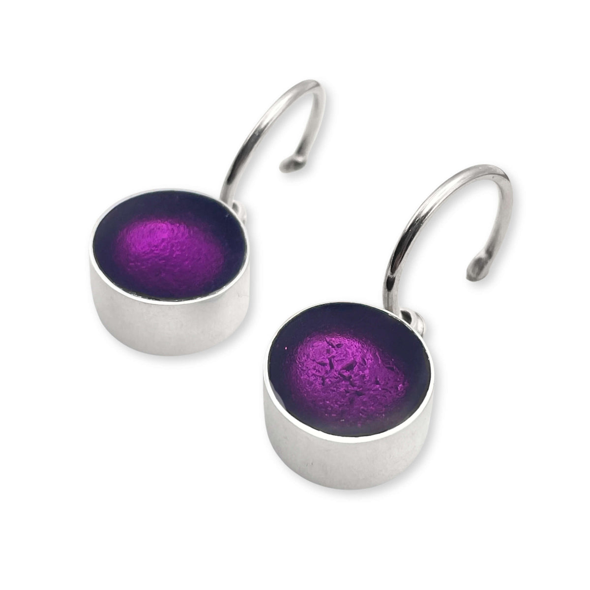 Kingfisher Metal Buttons Creole Earrings