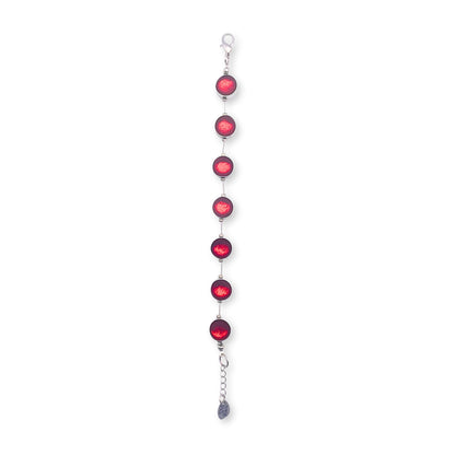 Red Metal Buttons Bracelet