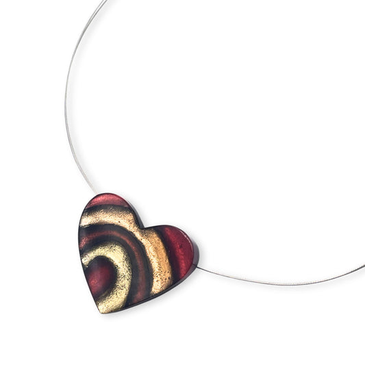Fudge Heart Swirl pendant