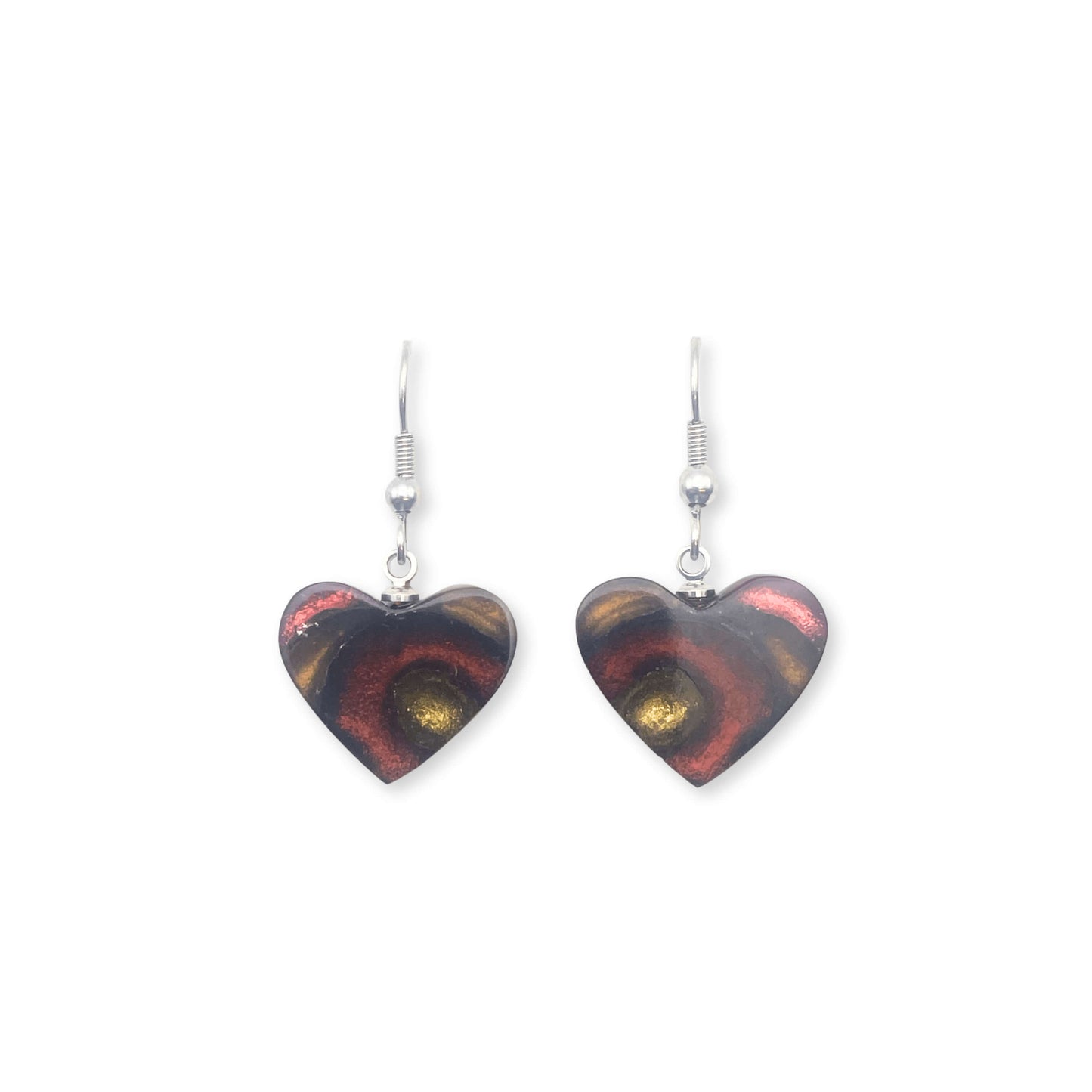 Fudge Heart Swirl Fish Hook Earrings