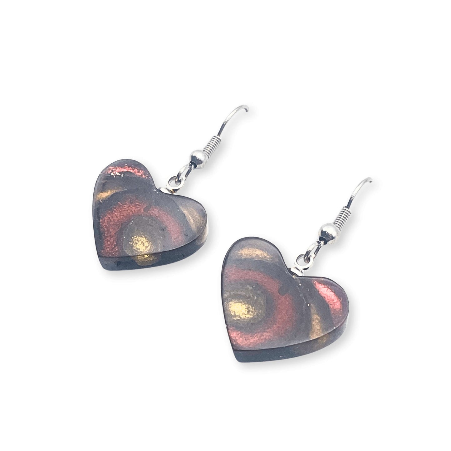 Fudge Heart Swirl Fish Hook Earrings