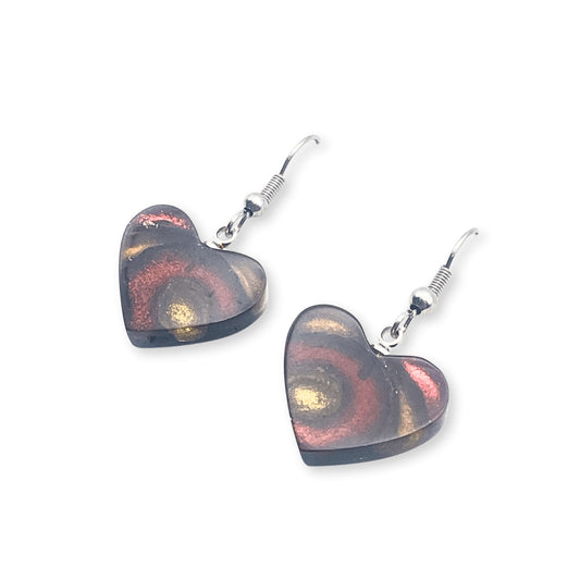Fudge Heart Swirl Fish Hook Earrings