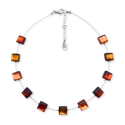 Pumpkin Square Buttons Necklace
