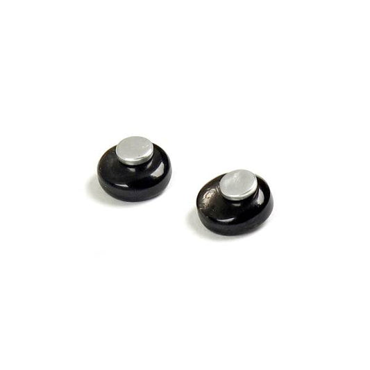 Black Stacked Circle Stud Earrings | The Jewellery Stop