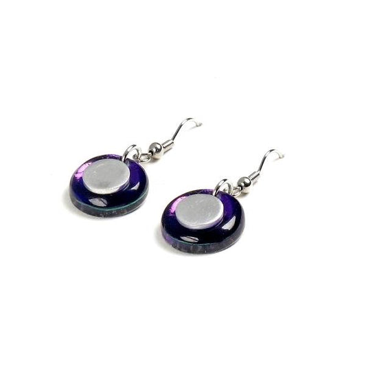 Peacock Stacked Circle Fish Hook Earrings | The Jewellery Stop