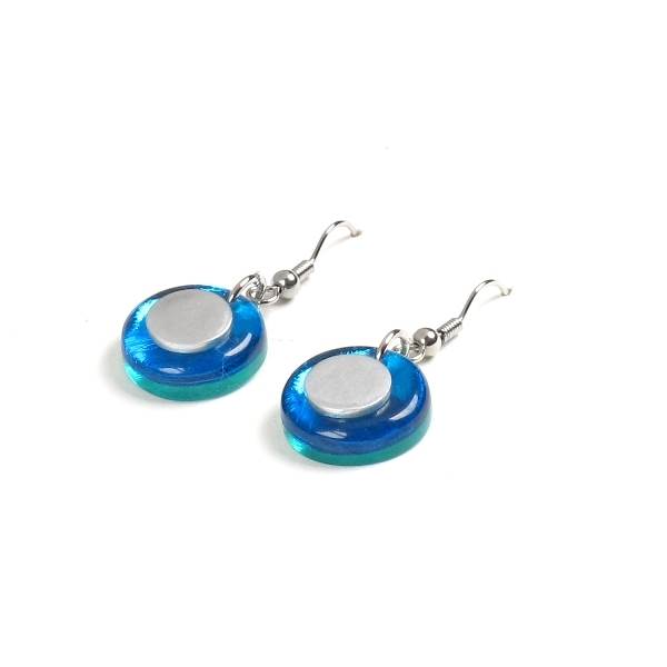 Turquoise Stacked Circle Fish Hook Earrings | The Jewellery Stop