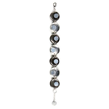 Black Stacked Circle Two - Tone Bracelet | The Jewellery Stop