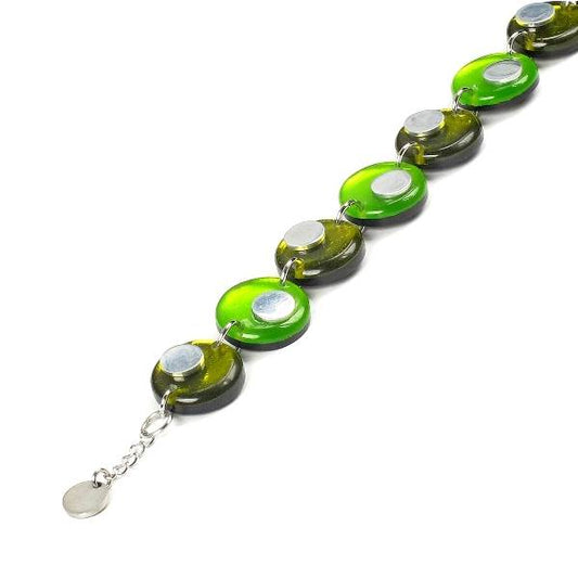 Lime Stacked Circle Two - Tone Bracelet | The Jewellery Stop