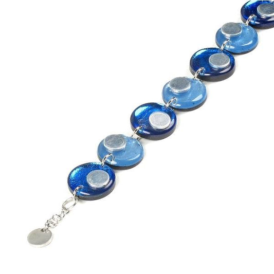 Navy Stacked Circle Two - Tone Bracelet | The Jewellery Stop