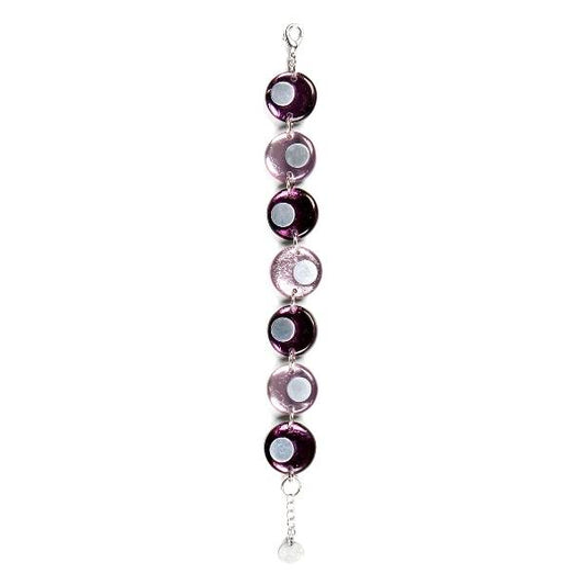 Purple Stacked Circle Two - Tone Bracelet | The Jewellery Stop