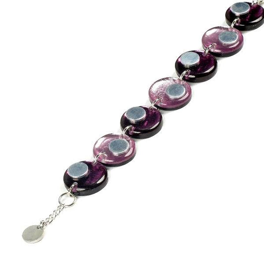 Purple Stacked Circle Two - Tone Bracelet | The Jewellery Stop