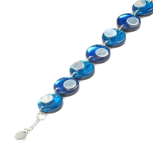 Turquoise Stacked Circle Two - Tone Bracelet | The Jewellery Stop
