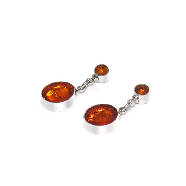 Fiesta Metal Buttons Dangle Stud Earrings | The Jewellery Stop