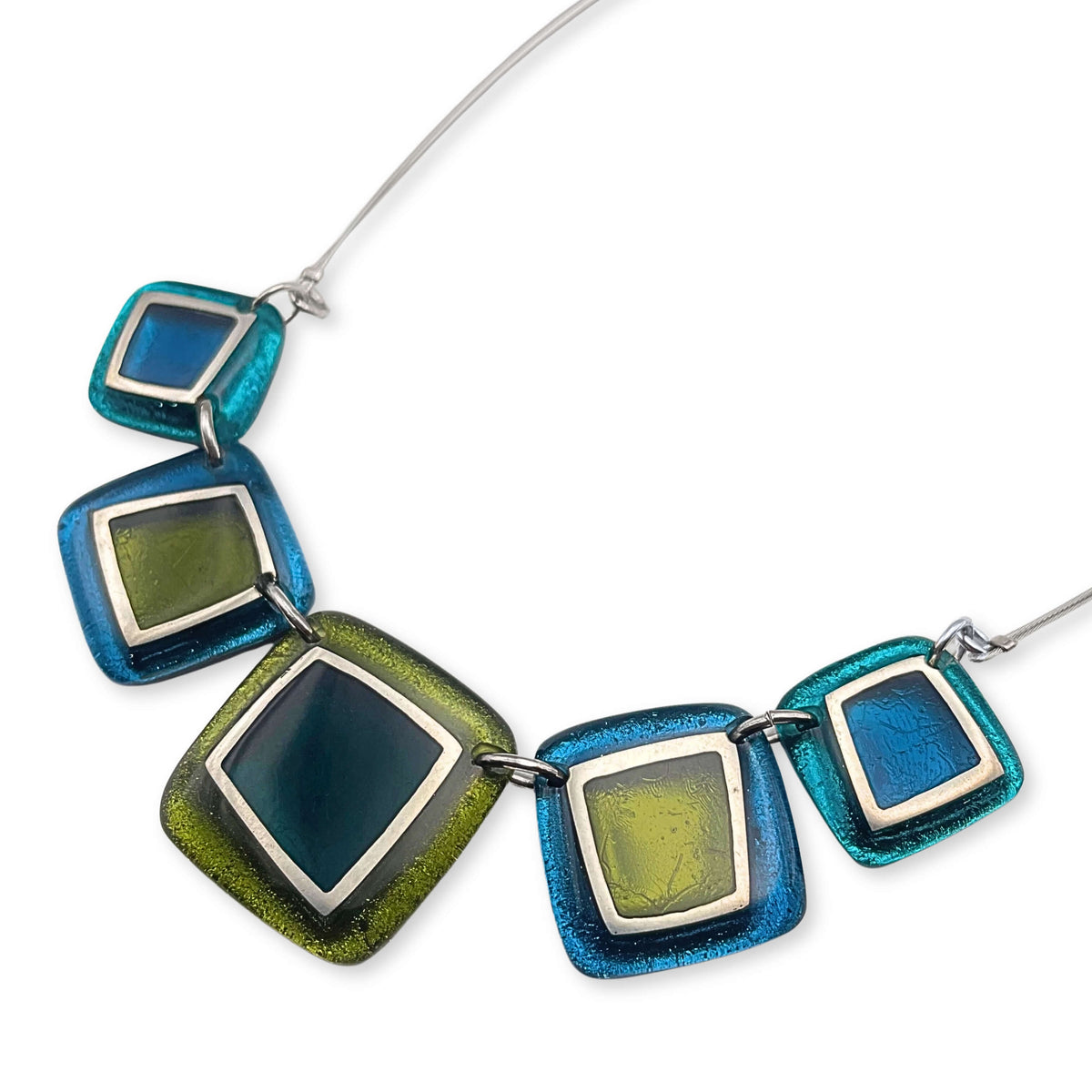 Jade Irregular Squares Necklace