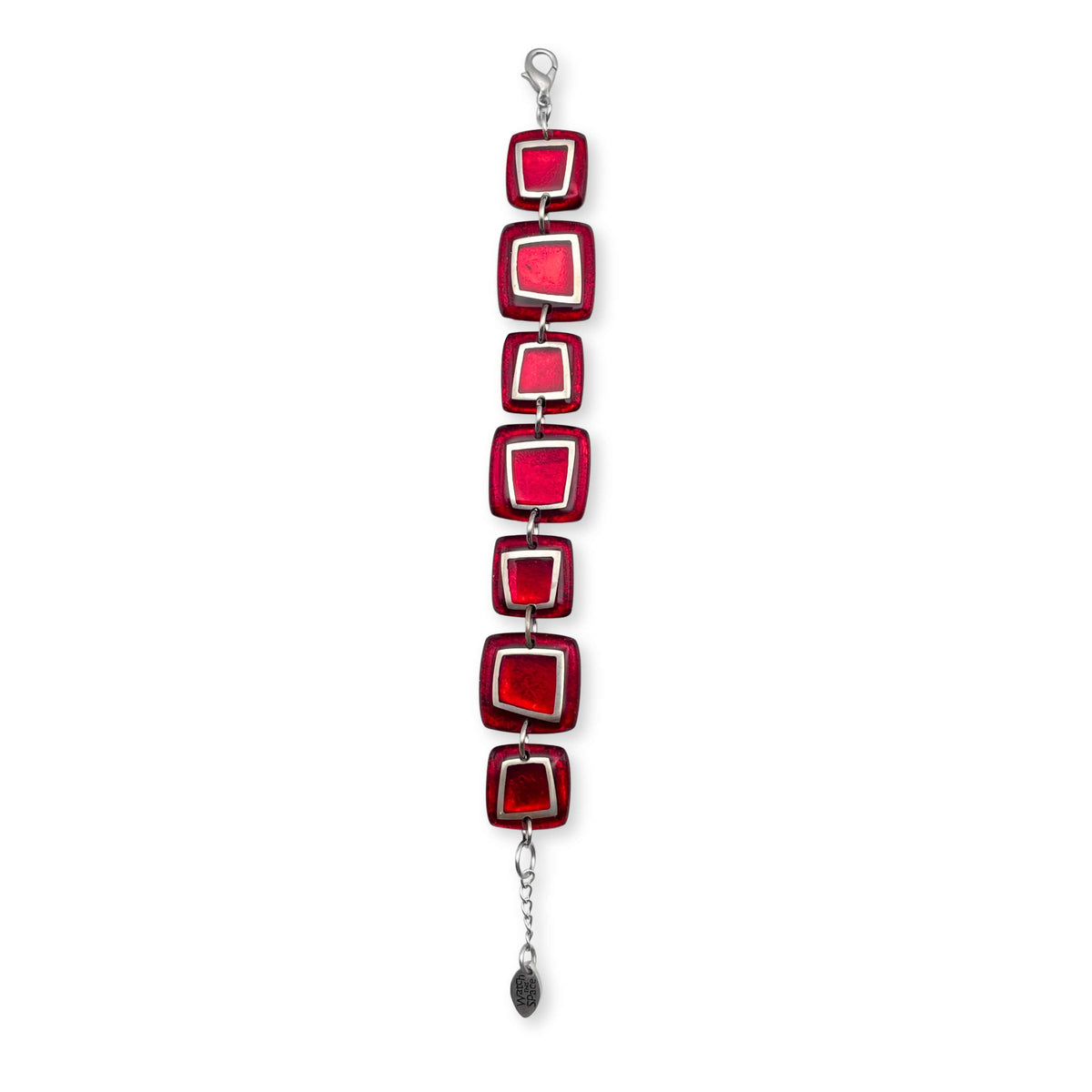 Red Irregular Squares Bracelet
