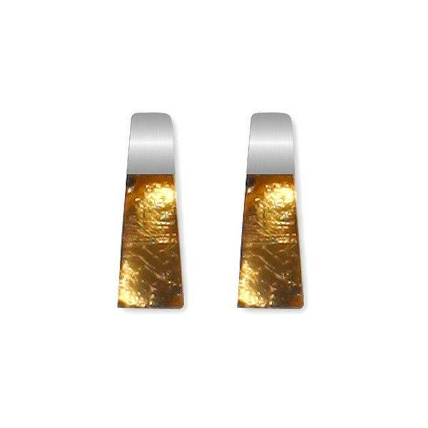 Gold Pinstripe Stud Earrings