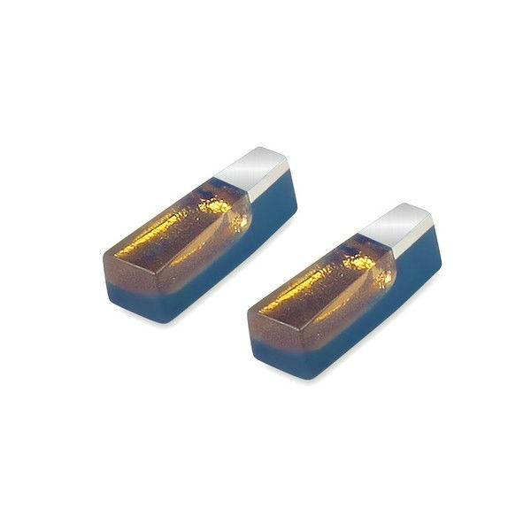 Gold Pinstripe Stud Earrings