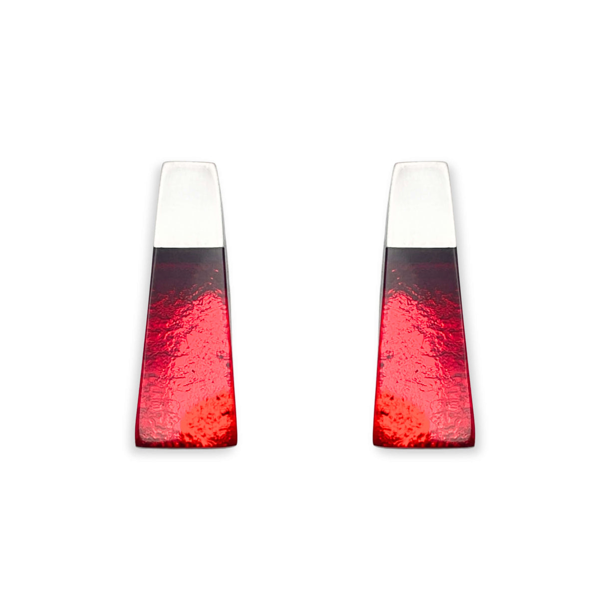 Red Pinstripe Stud Earrings