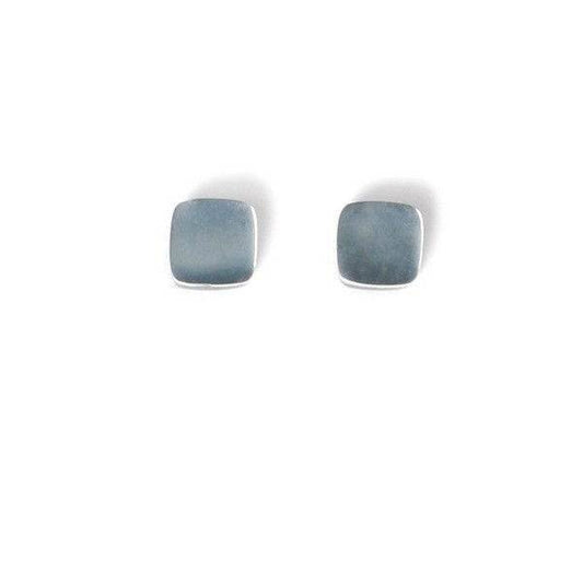 Pewter Cubes Stud Earrings