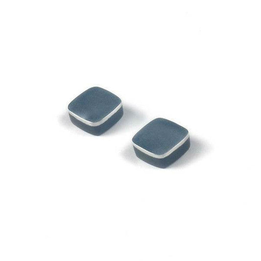 Pewter Cubes Stud Earrings