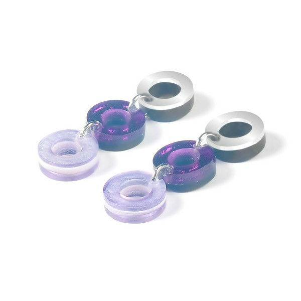 Lavender Polo 3 Drop Stud Earrings | The Jewellery Stop