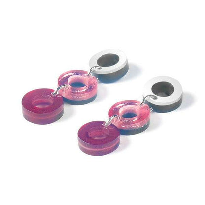Raspberry Polo 3 Drop Stud Earrings | The Jewellery Stop
