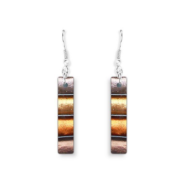Metallics Classic Stripes Thick Fish Hook Earrings | The Jewellery Stop