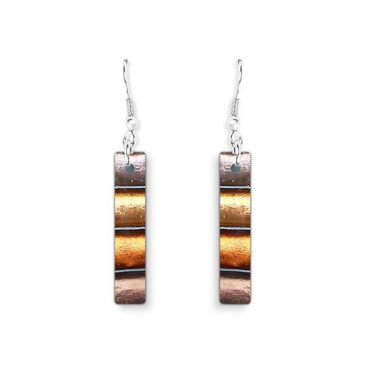 Metallics Classic Stripes Thick Fish Hook Earrings | The Jewellery Stop