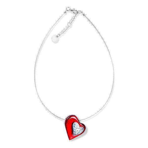 Red Hammered Heart Pendant | The Jewellery Stop