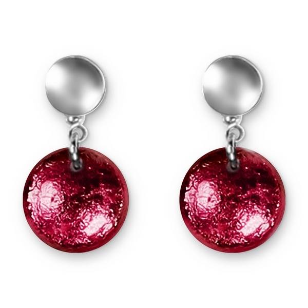 Pink Antique Circles Double Drop Stud Earrings | The Jewellery Stop