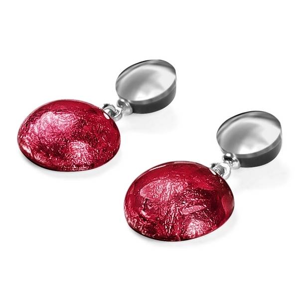 Pink Antique Circles Double Drop Stud Earrings | The Jewellery Stop