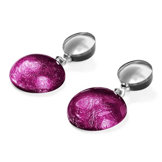 Purple Antique Circles Double Drop Stud Earrings | The Jewellery Stop