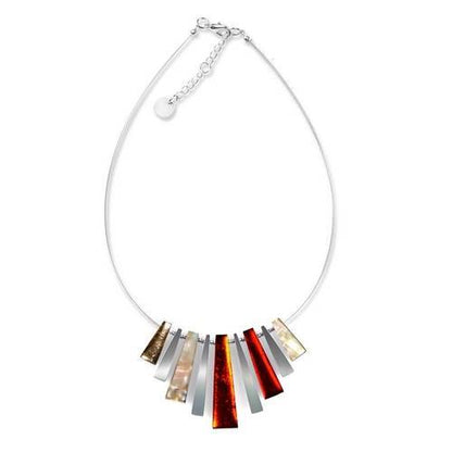 Toffee Pinstripe with Shell Necklace