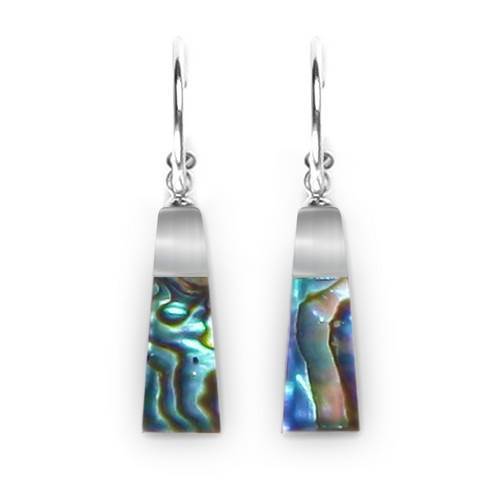 Peacock Pinstripe with Shell Creole Earrings