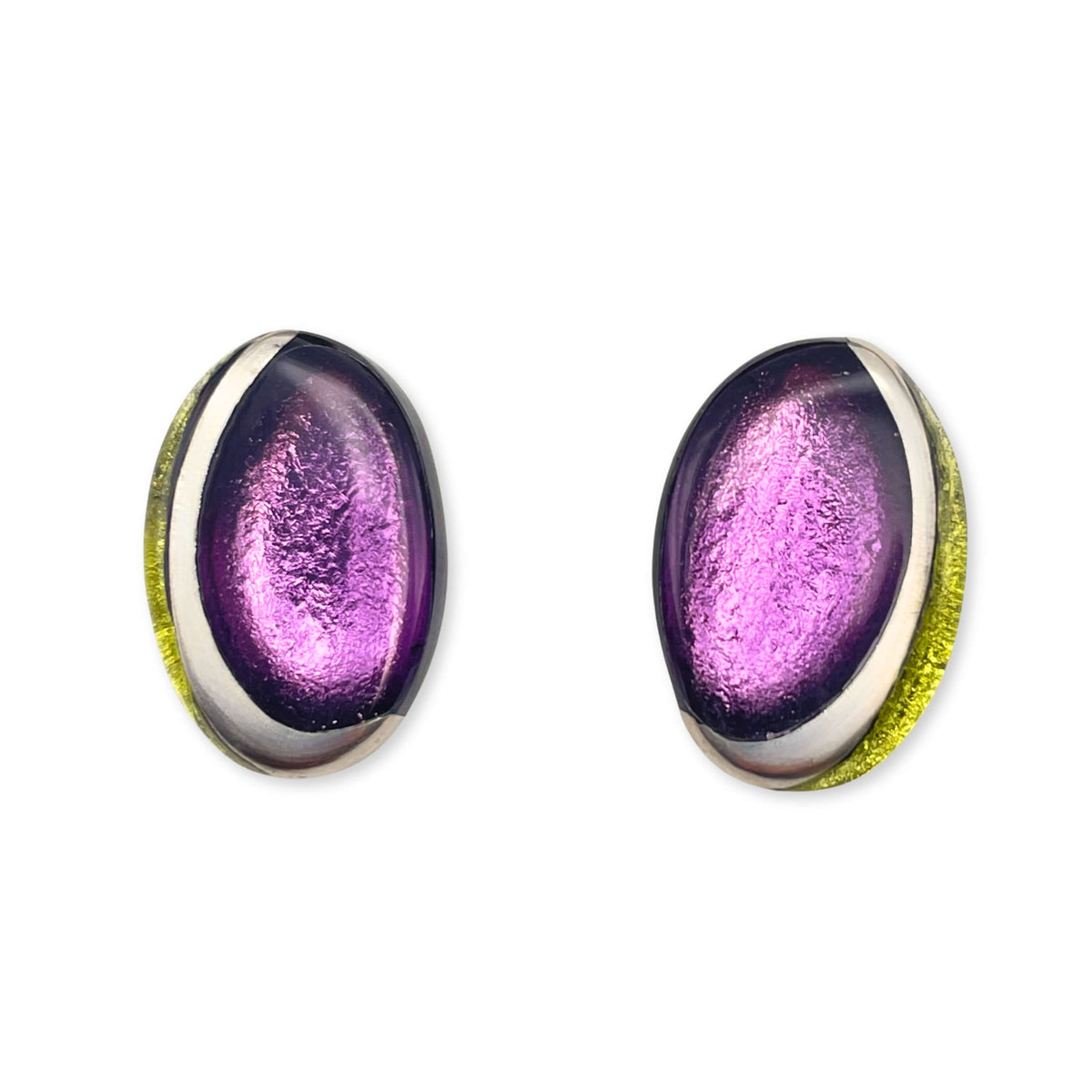Kingfisher Oval Swirl Stud Earrings