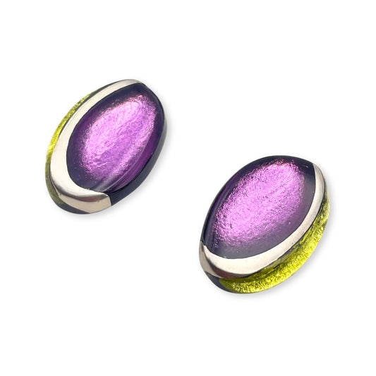 Kingfisher Oval Swirl Stud Earrings
