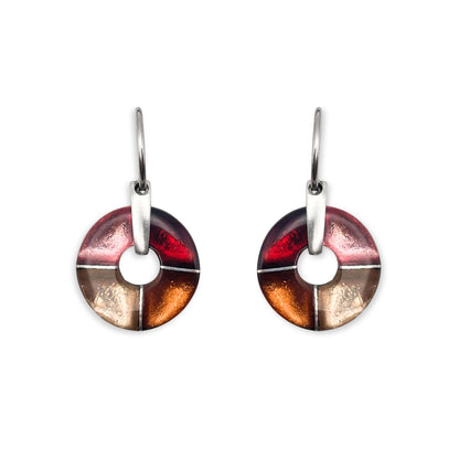 Cherry Catherine Wheel Creole Earrings