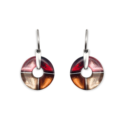 Cherry Catherine Wheel Creole Earrings