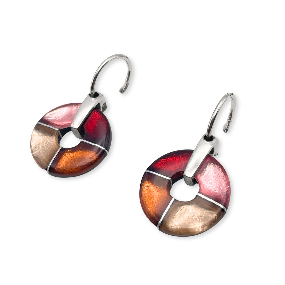 Cherry Catherine Wheel Creole Earrings