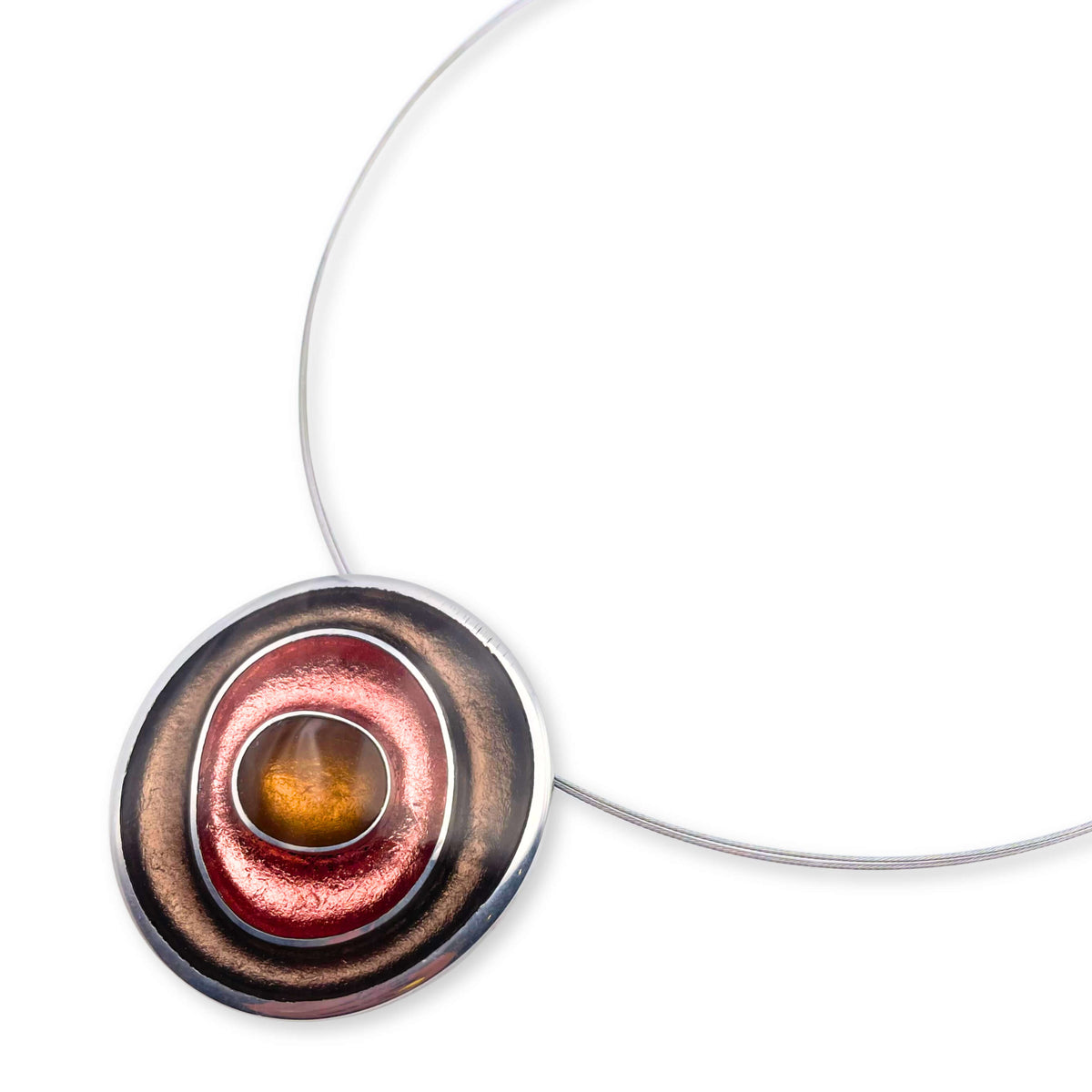 Old Rose Organic Circles Pendant