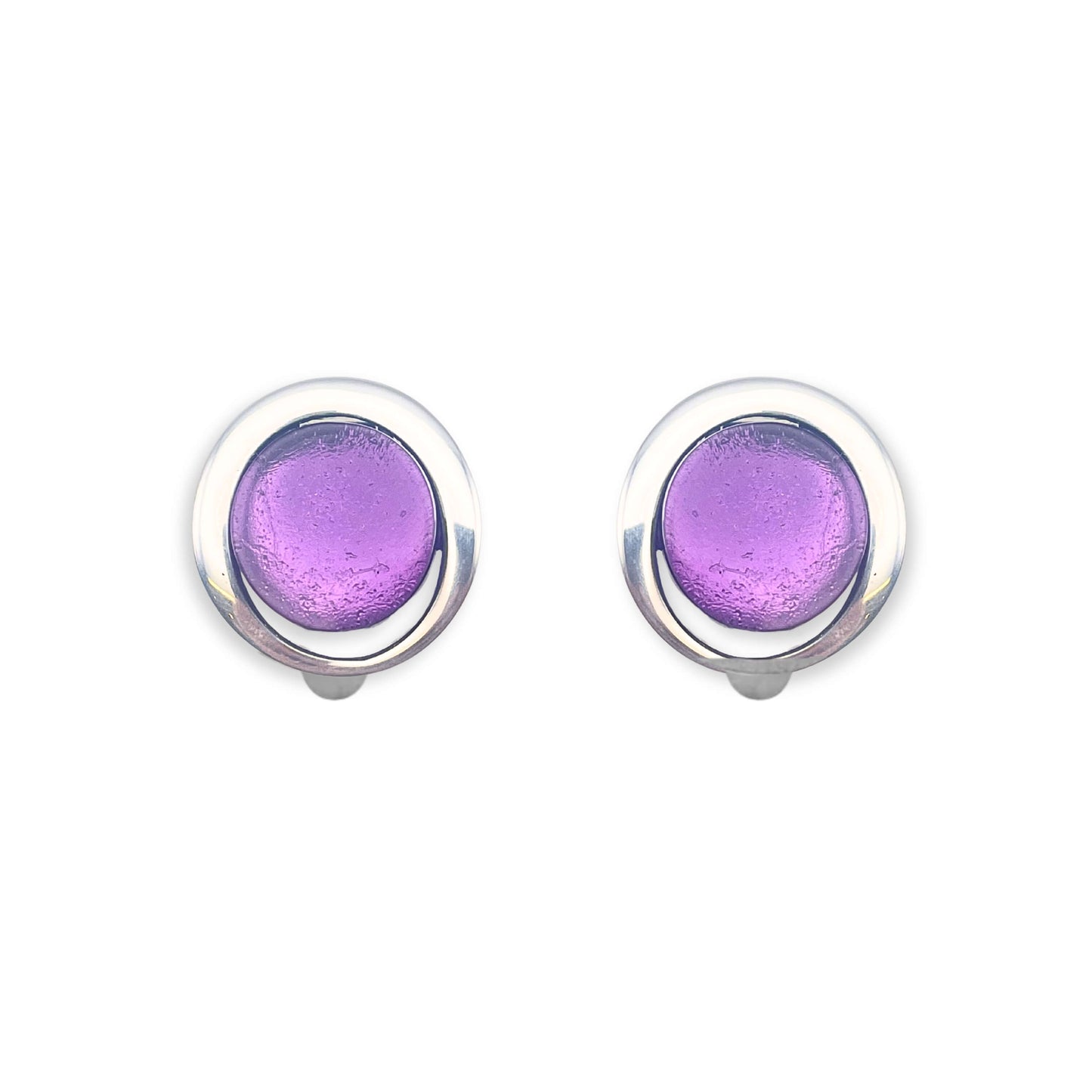 Lilac Eclipse Clip Earrings