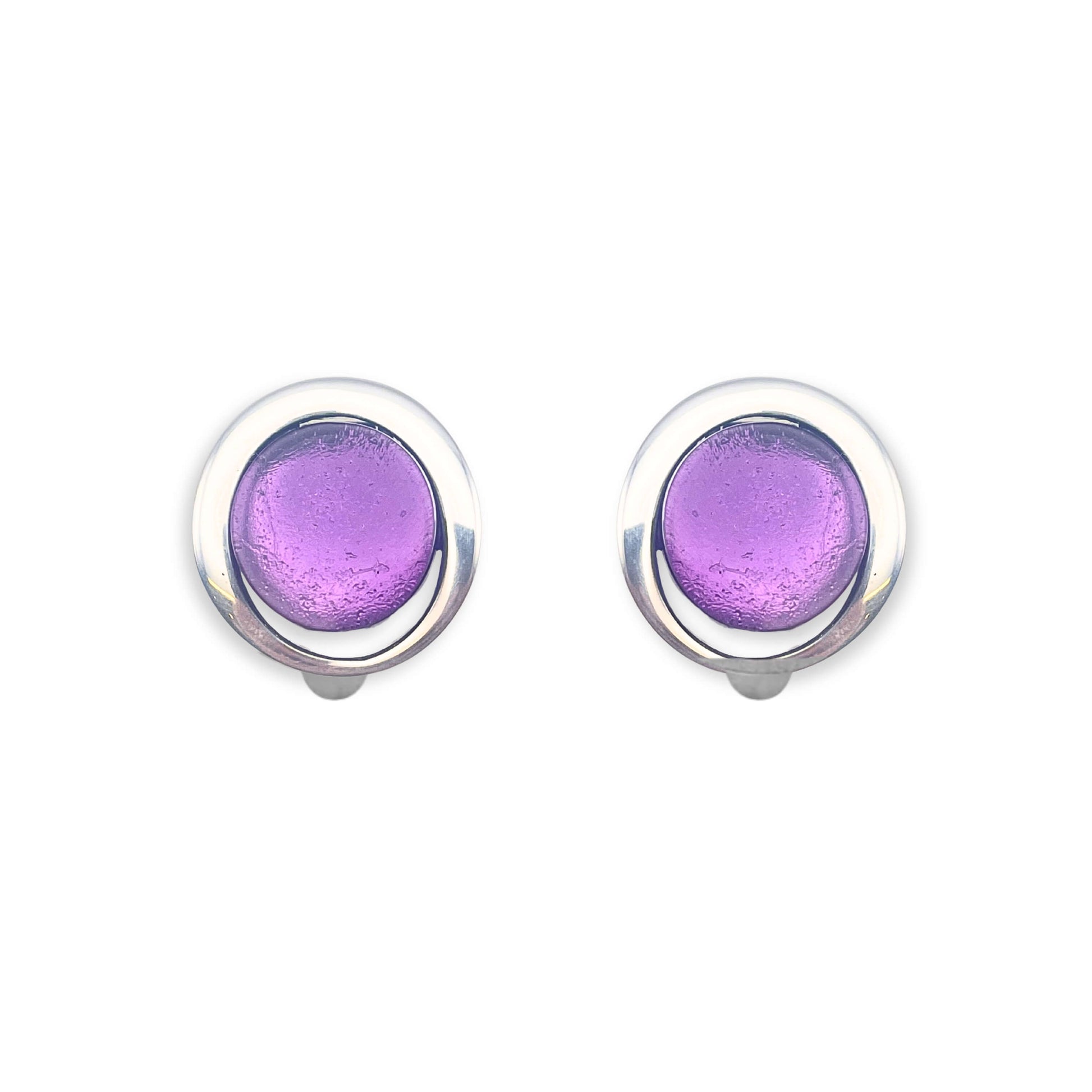 Lilac Eclipse Clip Earrings
