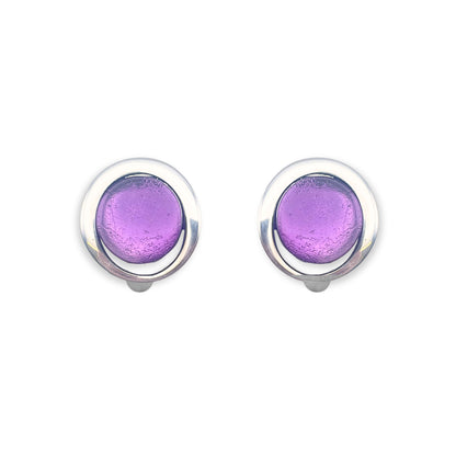 Lilac Eclipse Clip Earrings